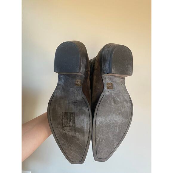 NWOT Mens Ariat Heritage Snip Toe Cowboy Boots Brown/ Blue Stitch 10D 10010923 - Picture 5 of 8